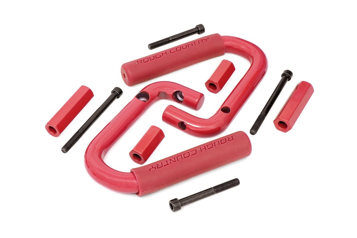 RC-6501RED Grab Handles | Steel | Front | Red | Jeep Wrangler JK (2007-2018)