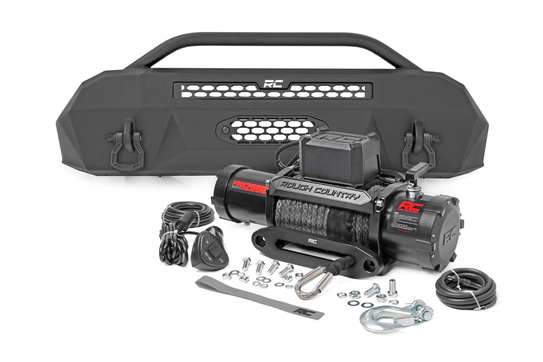 Front Bumper | Hybrid | 12000-Lb Pro Series Winch | Synthetic Rope | Toyota Tacoma (16-23)