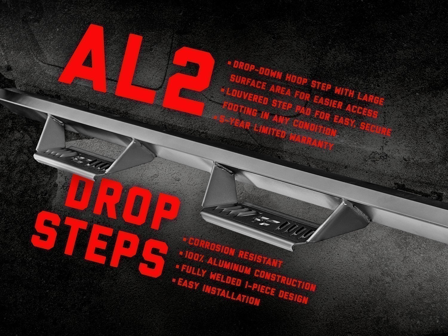 AL520201 AL2 Drop Steps | Jeep Gladiator JT 4WD (2020-2023)