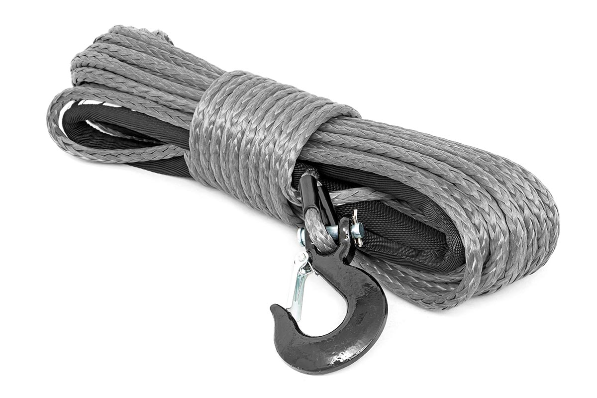 Synthetic Winch Rope | 3/8 inch | 85 feets | Rates 16 000lbs | Grey
