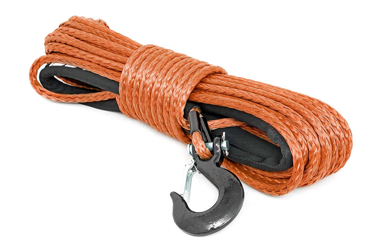 Synthetic Winch Rope | 3/8 inch | 85 feets | Rates 16 000lbs | Orange