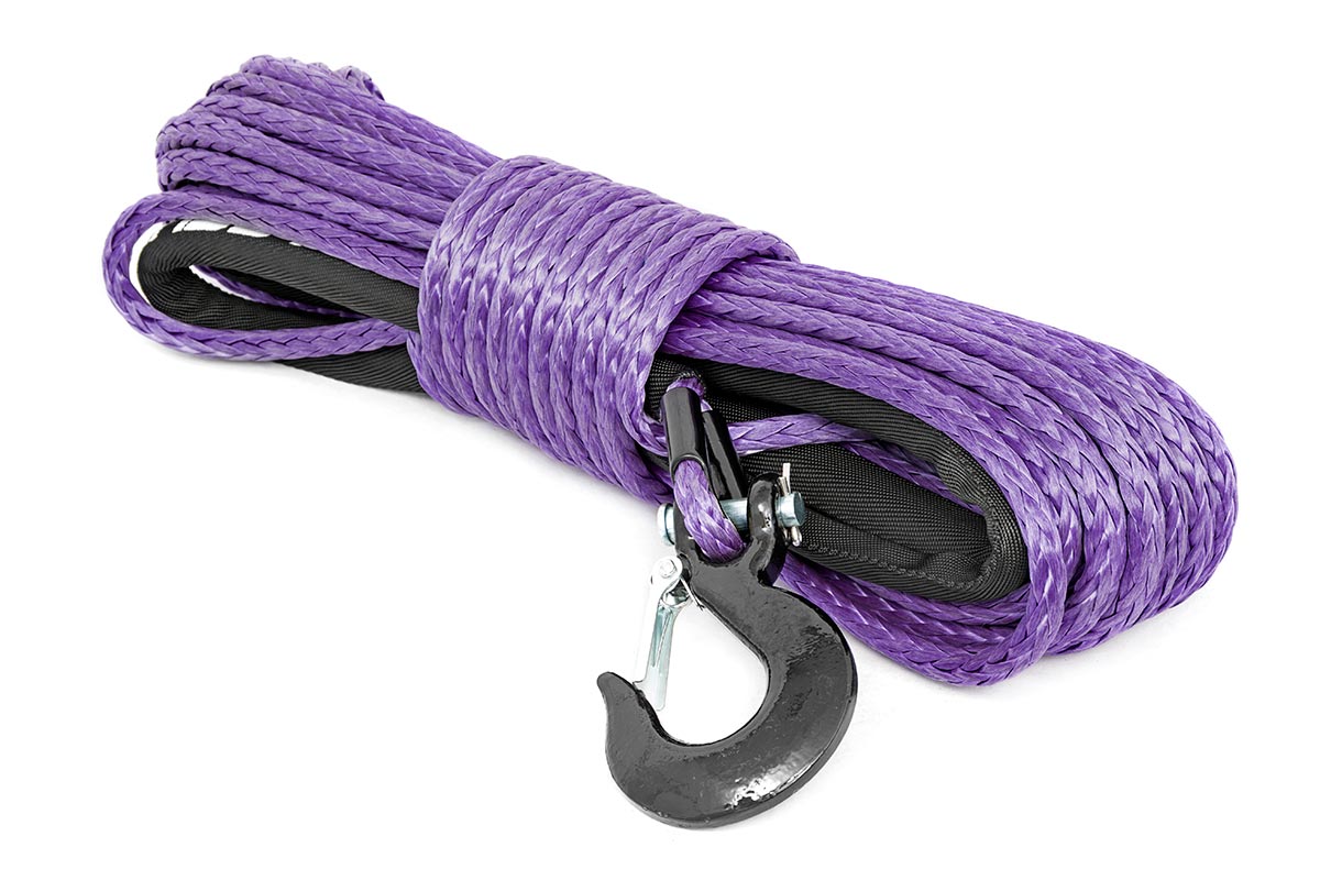 Synthetic Winch Rope | 3/8 inch | 85 feets | Rates 16 000lbs | Purple