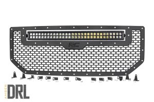 70158BDA Mesh Grille | 30" Dual Row LED | Black | Amber DRL | GMC Sierra 1500 (16-18)