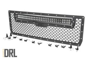 70190BDA Mesh Grille | 30" Dual Row LED | Black | Amber DRL | GMC Sierra 1500 (14-15)