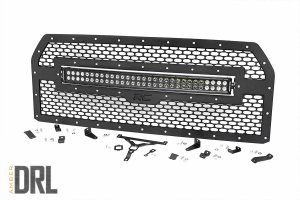 70193BDA Mesh Grille | 30" Dual Row LED | Black | Amber DRL | Ford F-150 (15-17)