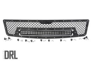 70196DRL Mesh Grille | 30" Dual Row LED | Black | White DRL | Chevy Silverado 1500 (07-13)