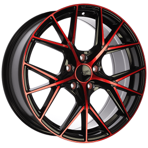 DW1241604 A-Spec Gloss Black - Machined Face - Red Face 16x7.0 5x100 ET39 CB 73.1