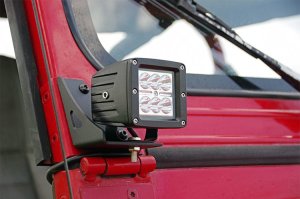 70510 LED Light Mount | Lower Windshield | Pod Pair | Jeep Wrangler YJ (87-95)
