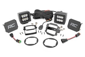 70623 LED Light Kit | Fog Mount | 2" Black Pair | Jeep Wrangler JK (07-09)