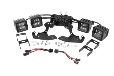 70628 LED Light Kit | Fog Mount | Dual 2" Black Pair | Chevy Silverado 2500 HD/3500 HD (11-14)